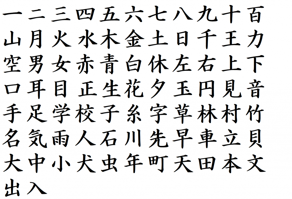 kanji stage 1